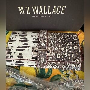 MZ Wallace Willa Tuatara Lizard Wallet/Purse with Crossbody Strap NWT